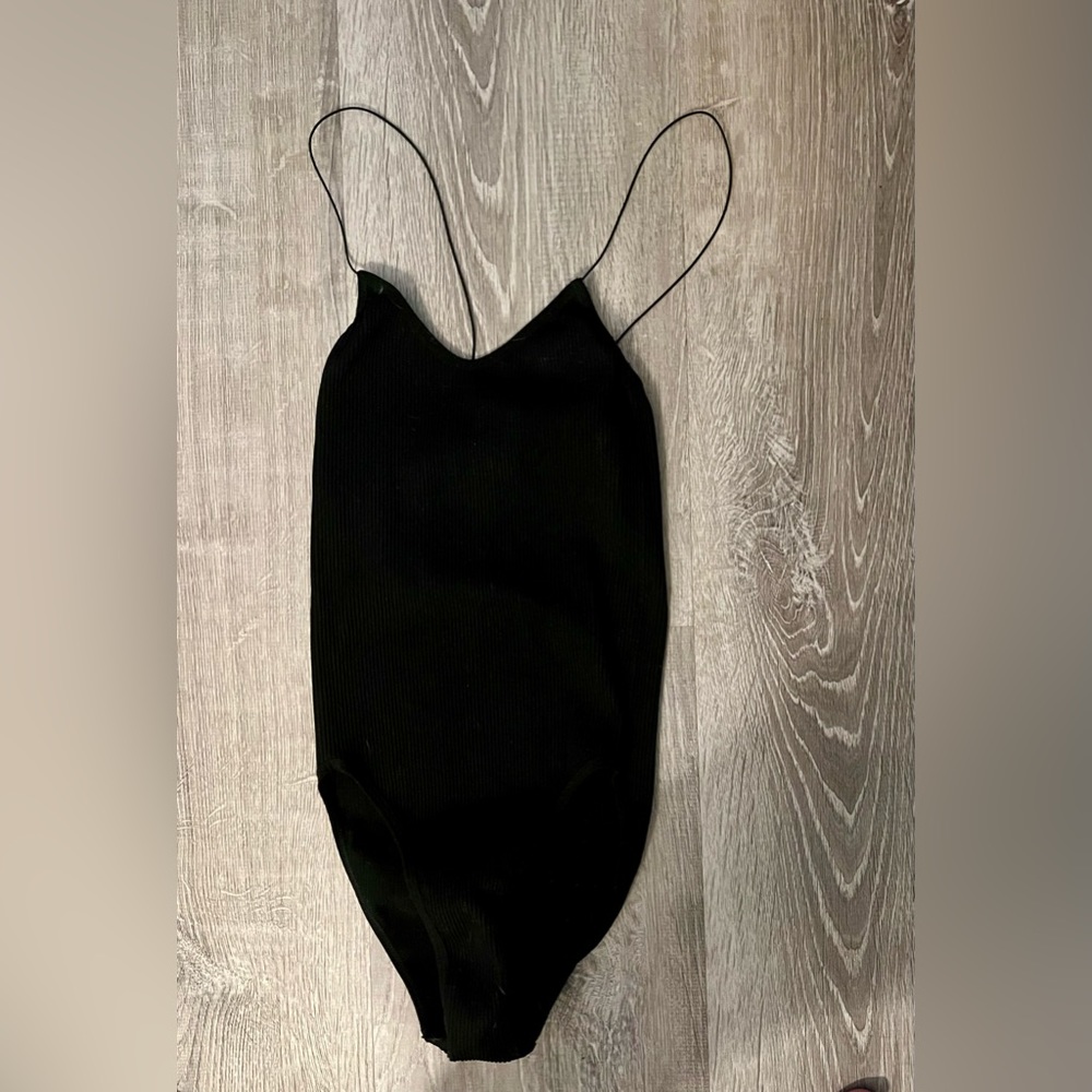 UO Out From Under Ribbed Bodysuit - Black